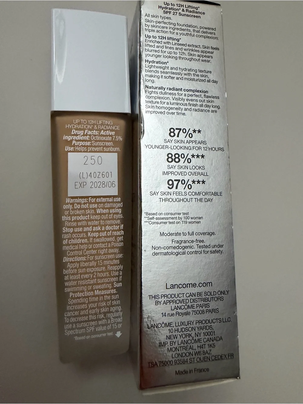 Lancôme Rénergie Lift Makeup Foundation Shade: 250 Bisque (W) SPF 27-EXP 6/2028